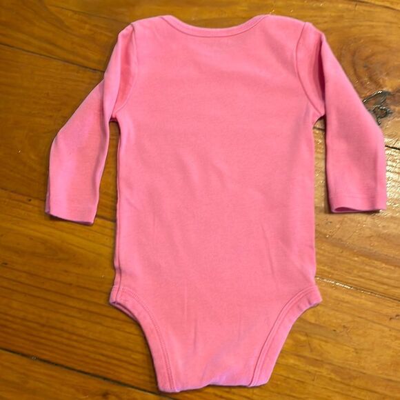 NWOT 3m Okie Dokie pink sleeve body suit onesie “not large but still in charge” - Picture 7 of 12